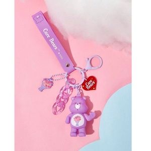 CARE BEARS Limited Edition Pastel Purple CHARM KEYCHAIN Pendant Kawaii Gift NWT